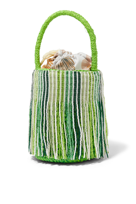 Mini Bucket Bag With Handmade Beads
